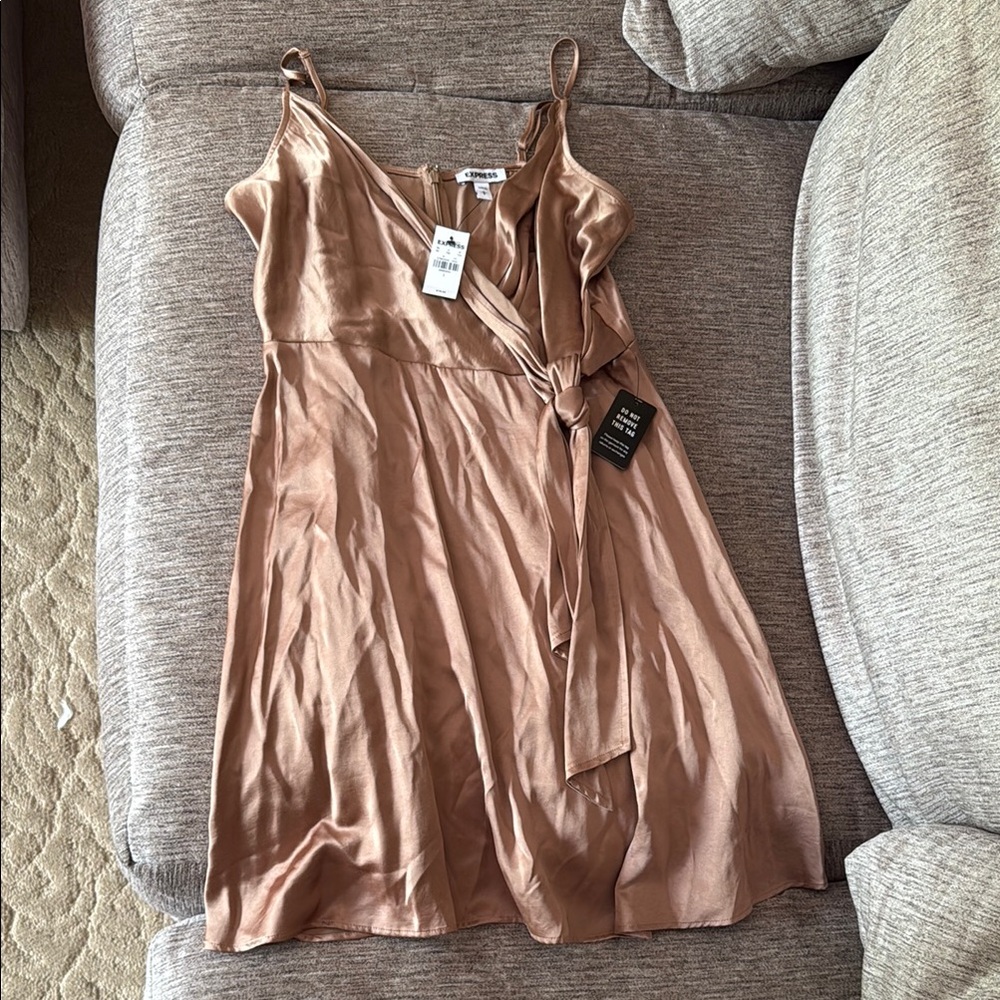 Elegant Brown Wrap Dress